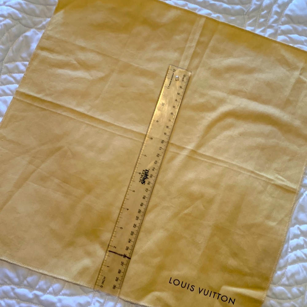 Authentic Louis Vuitton large dust cloth. 16” x 16”